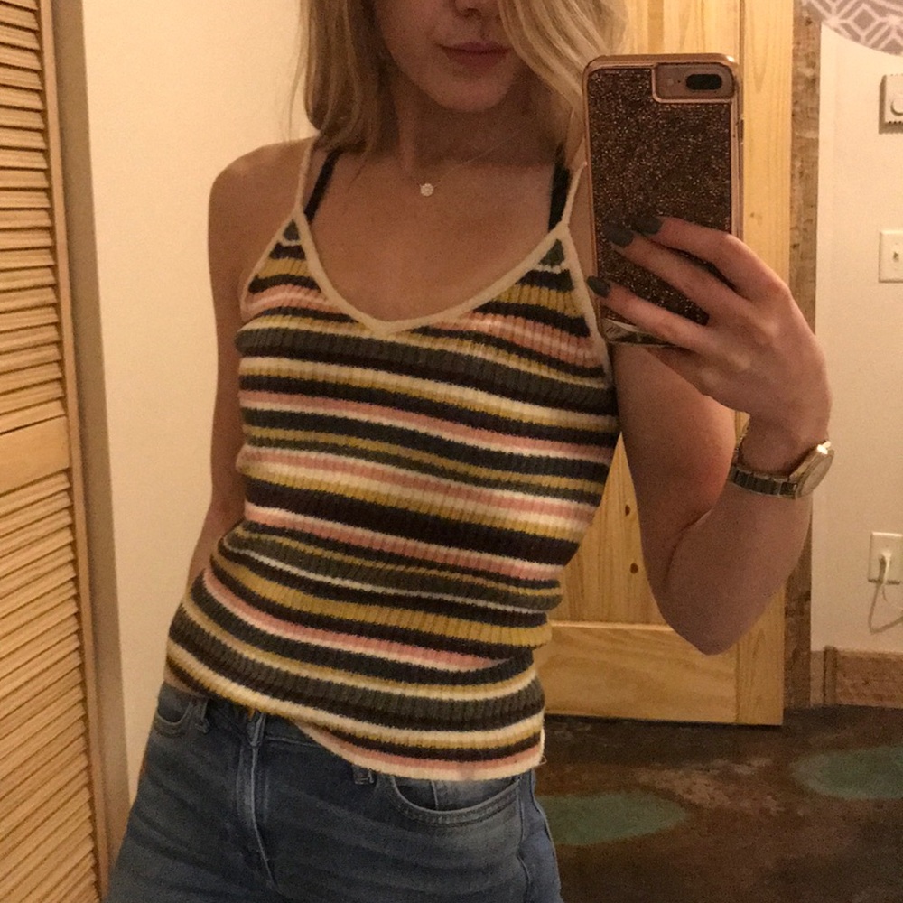 American Eagle striped sweater tank